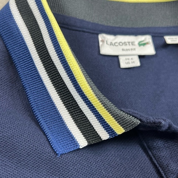 Men’s Lacoste FR4 US Medium Regular Fit Classic Polo Shirt Preppy Stripe Classic - Picture 4 of 10